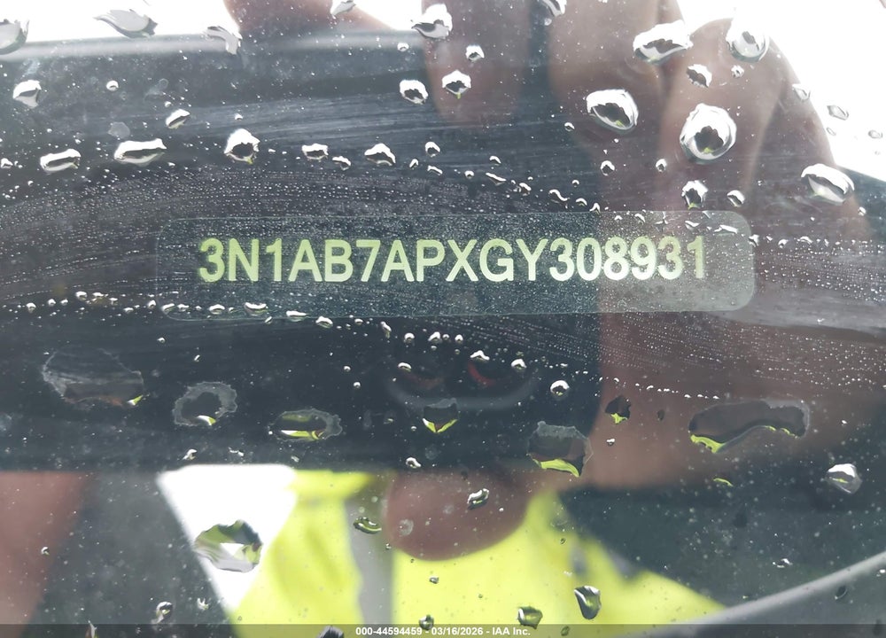 2016 NISSAN SENTRA SV VIN: 3N1AB7APXGY308931