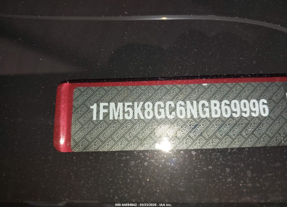 2022 FORD EXPLORER ST VIN: 1FM5K8GC6NGB69996