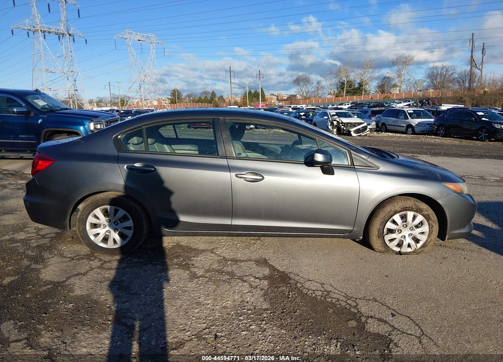 2012 HONDA CIVIC LX VIN: 19XFB2F56CE338596