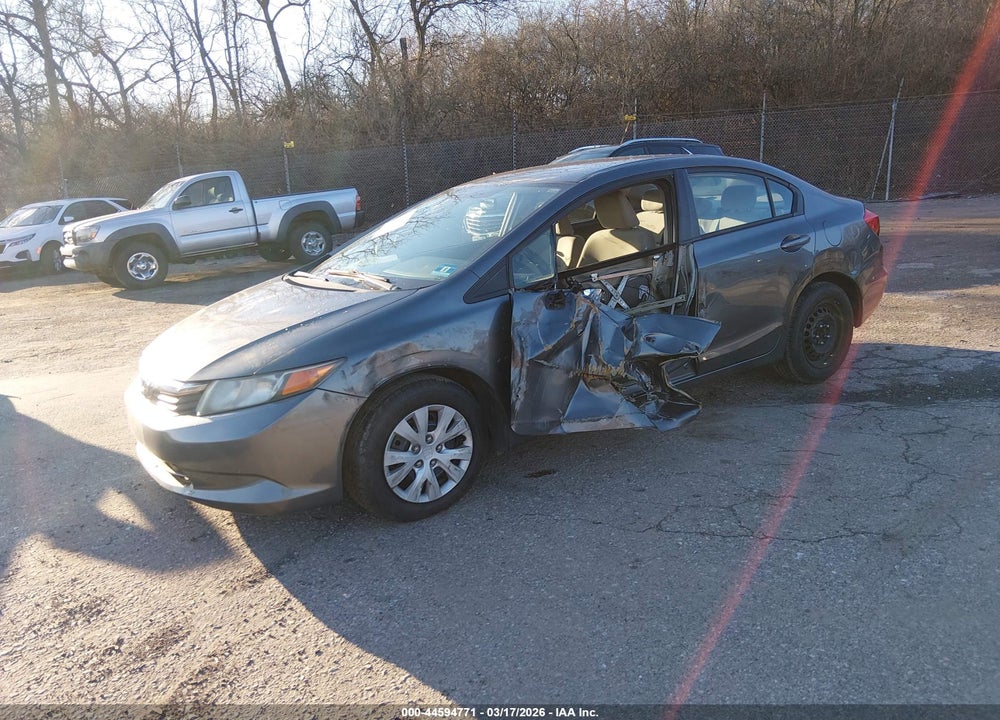 2012 HONDA CIVIC LX VIN: 19XFB2F56CE338596
