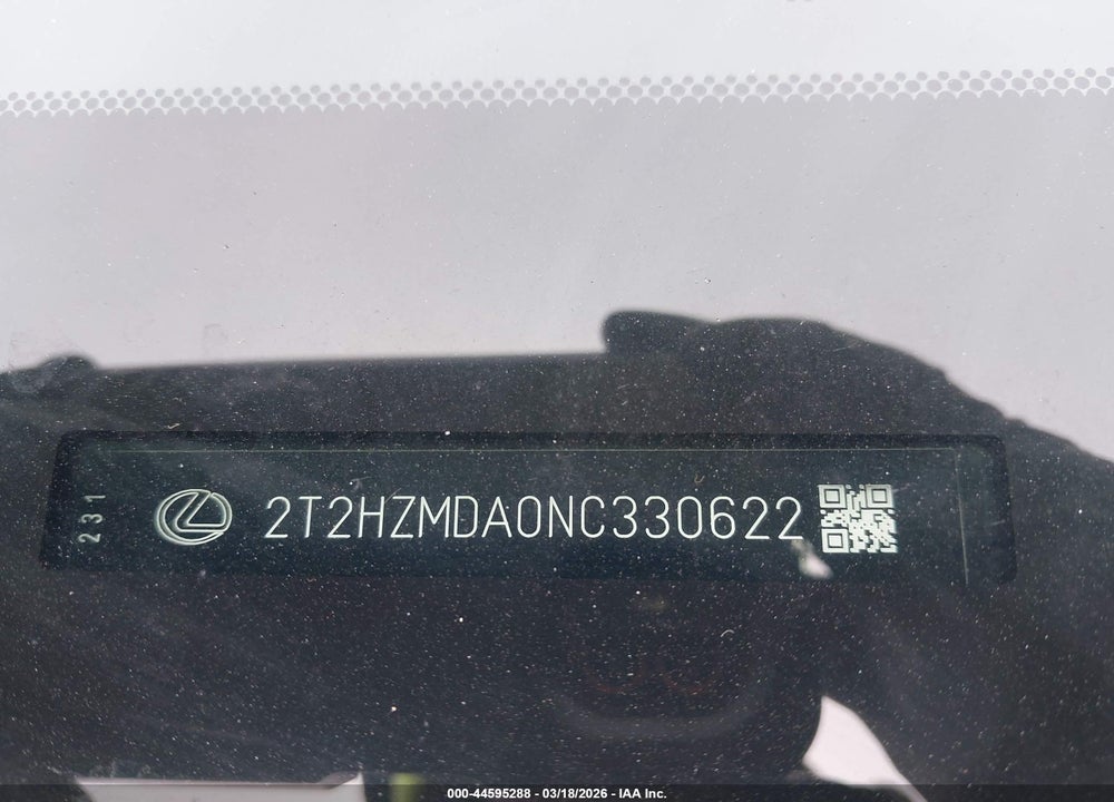 2022 LEXUS RX 350 VIN: 2T2HZMDA0NC330622