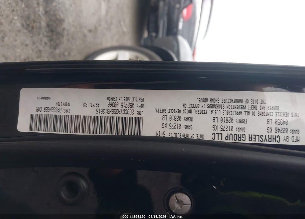 2014 DODGE CHALLENGER SXT VIN: 2C3CDYAG5EH313015