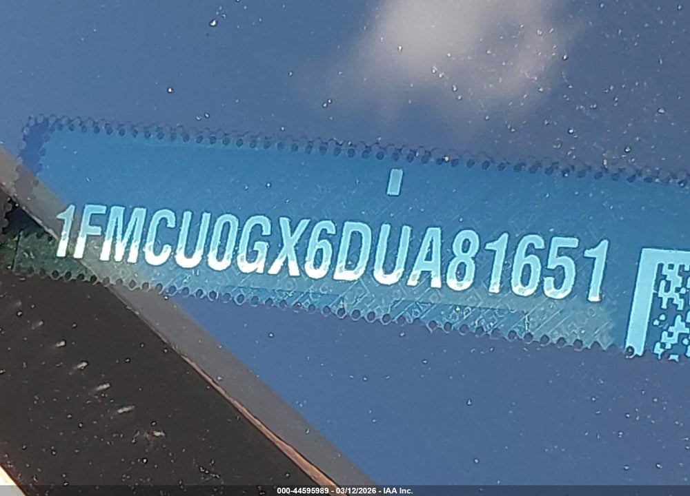2013 FORD ESCAPE SE VIN: 1FMCU0GX6DUA81651