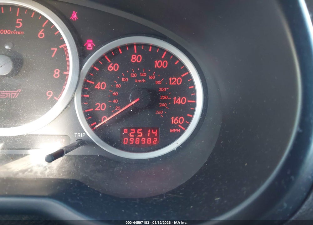 2007 SUBARU IMPREZA WRX VIN: JF1GD76687L524292