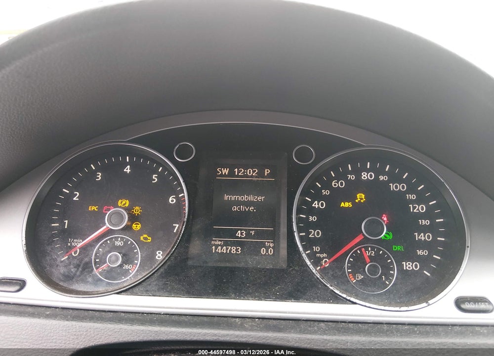 2012 VOLKSWAGEN CC SPORT VIN: WVWMP7AN9CE552636