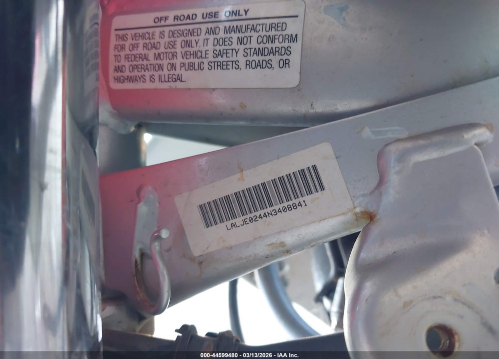 2022 HONDA CRF110 F VIN: LALJE0244N3408841