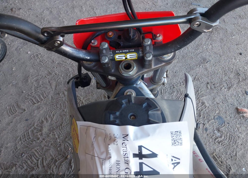 2022 HONDA CRF110 F VIN: LALJE0244N3408841
