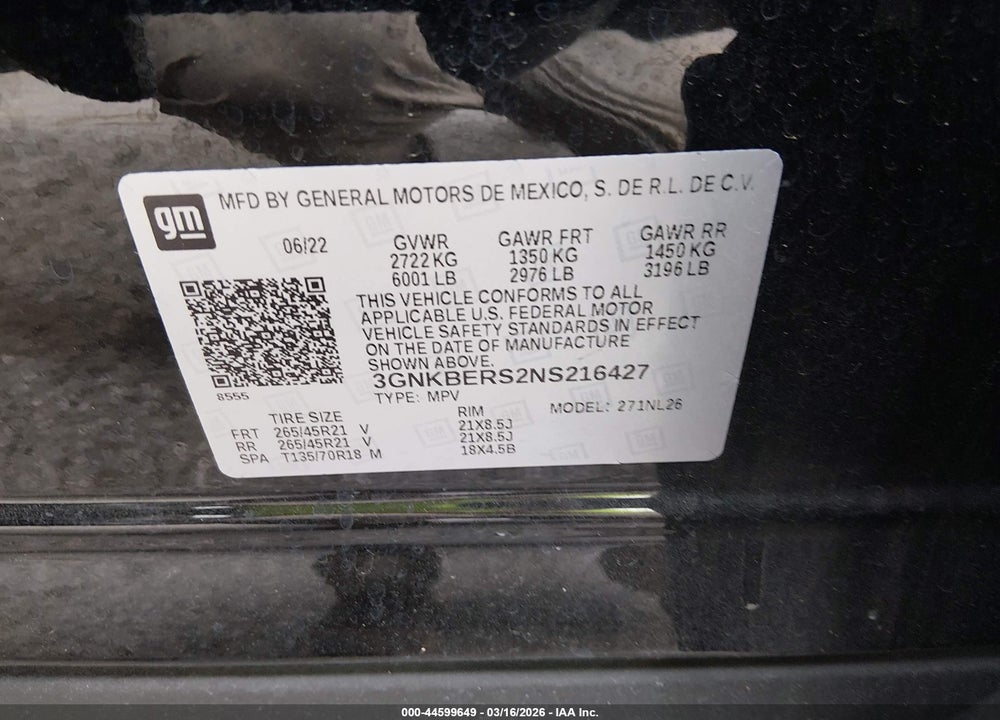 2022 CHEVROLET BLAZER FWD RS VIN: 3GNKBERS2NS216427
