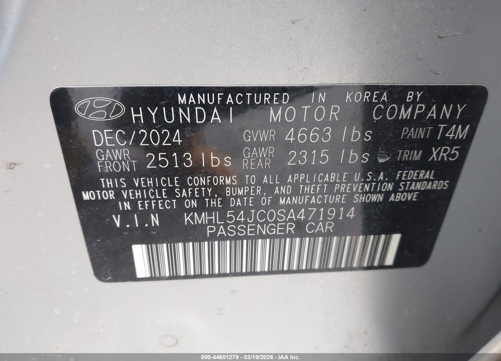 2025 HYUNDAI SONATA N LINE VIN: KMHL54JC0SA471914