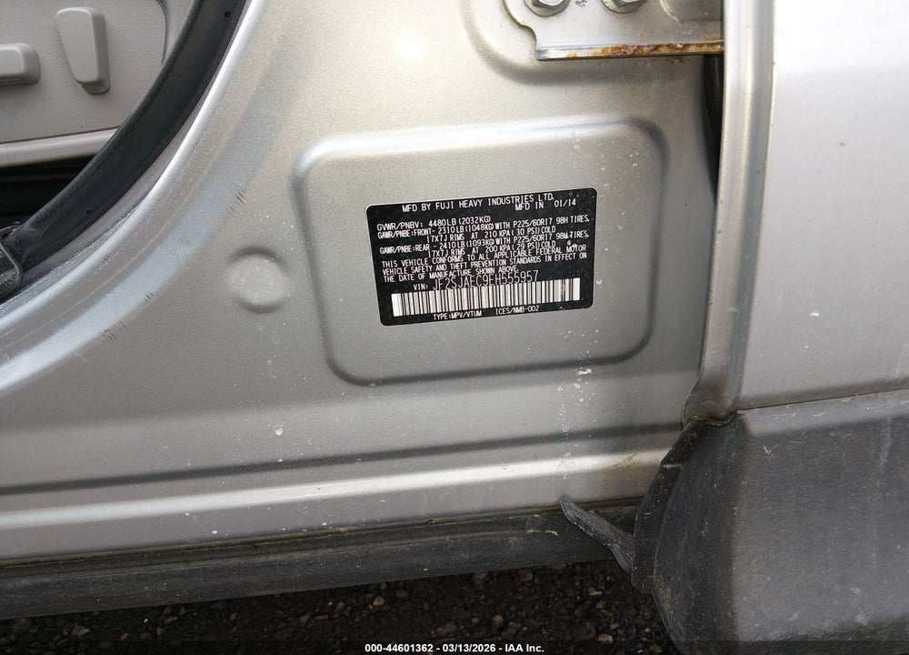 2014 SUBARU FORESTER 2.5I PREMIUM VIN: JF2SJAEC9EH555957