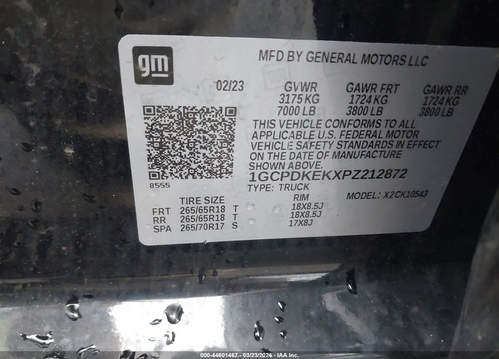 2023 CHEVROLET SILVERADO 1500 4WD  SHORT BED LT WITH 2FL VIN: 1GCPDKEKXPZ212872