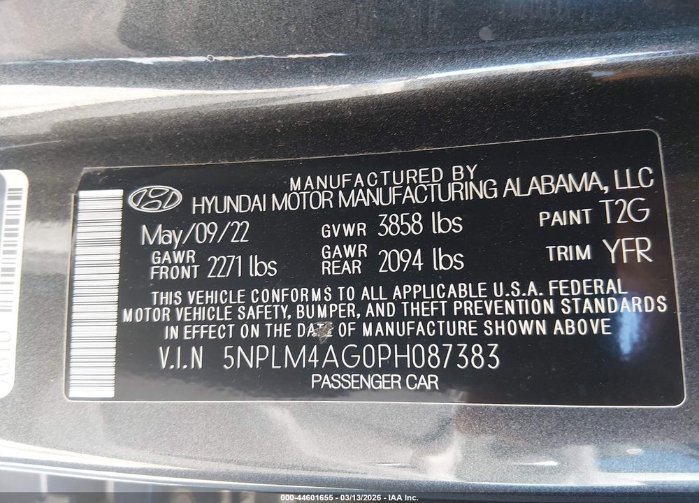 2023 HYUNDAI ELANTRA SEL VIN: 5NPLM4AG0PH087383