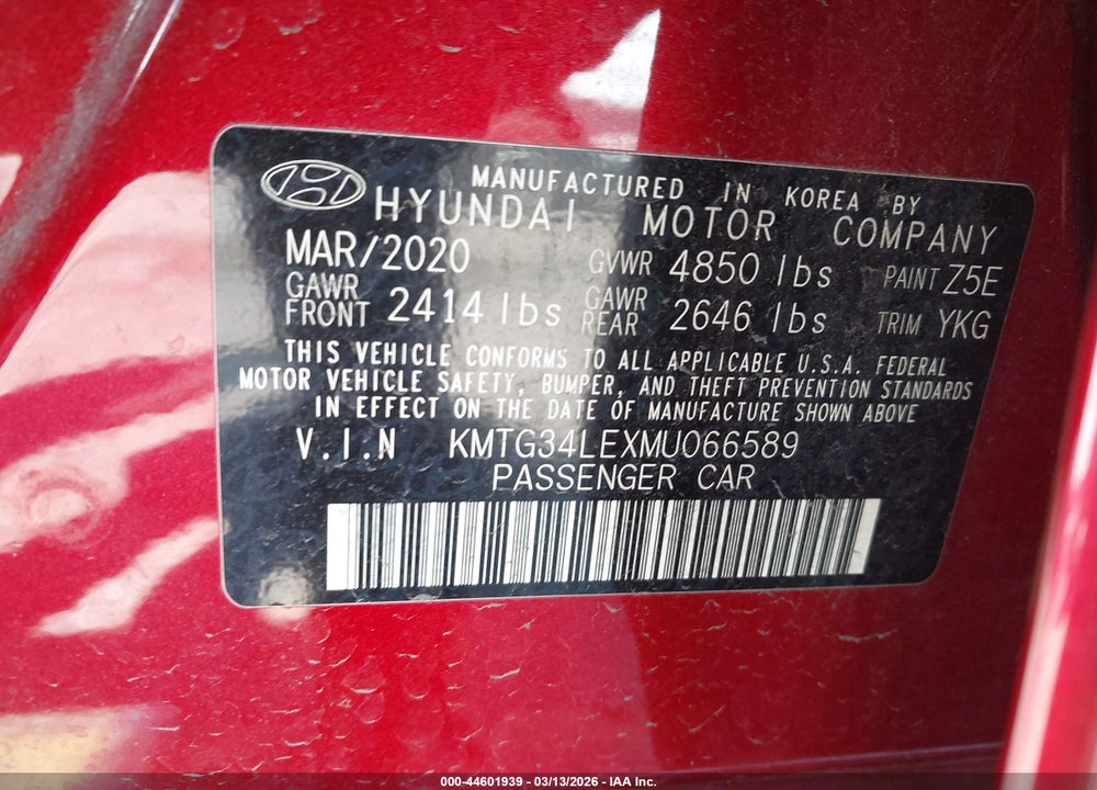 2021 GENESIS G70 3.3T RWD VIN: KMTG34LEXMU066589
