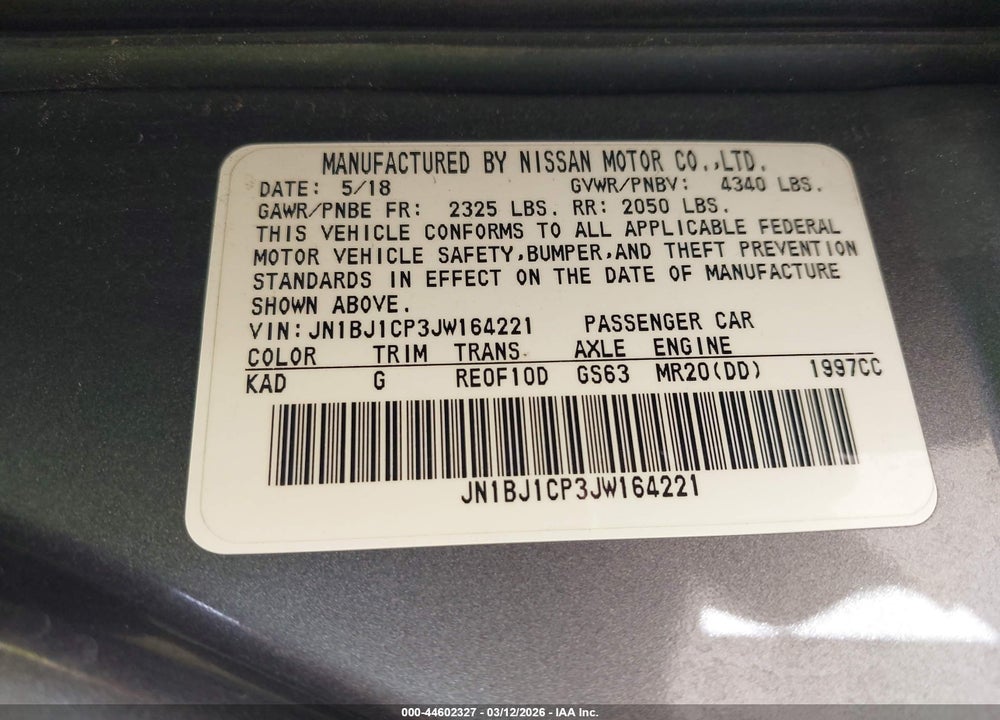 2018 NISSAN ROGUE SPORT SV VIN: JN1BJ1CP3JW164221
