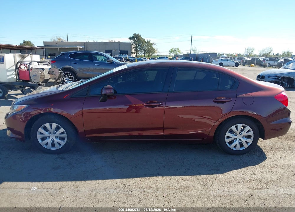 2012 HONDA CIVIC LX VIN: 19XFB2F59CE363928