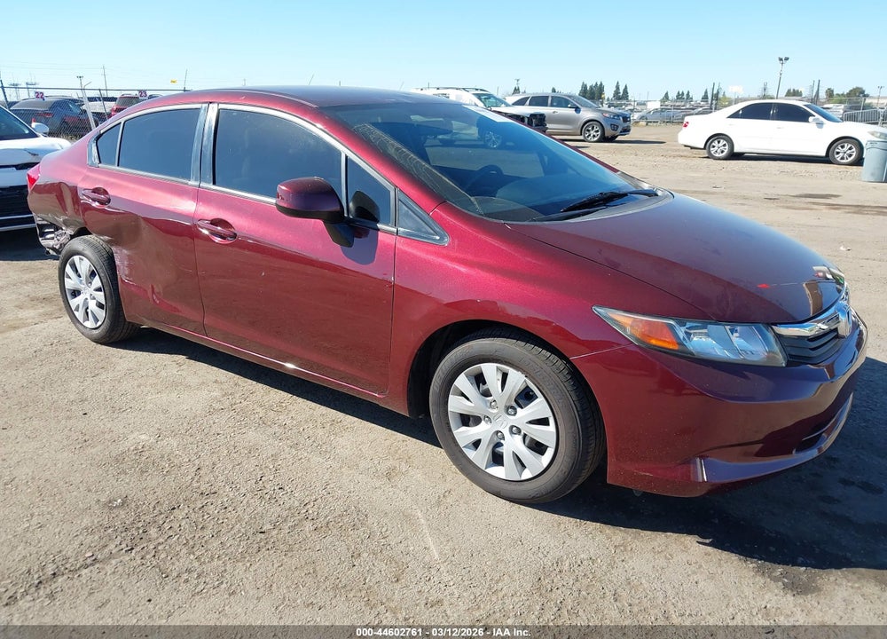 2012 HONDA CIVIC LX VIN: 19XFB2F59CE363928