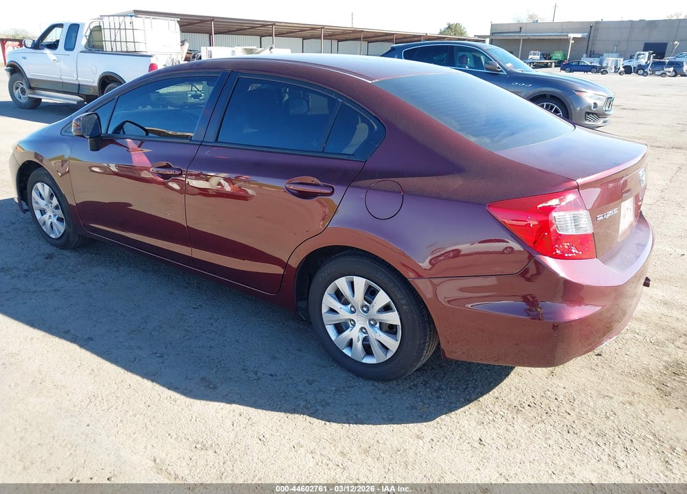 2012 HONDA CIVIC LX VIN: 19XFB2F59CE363928