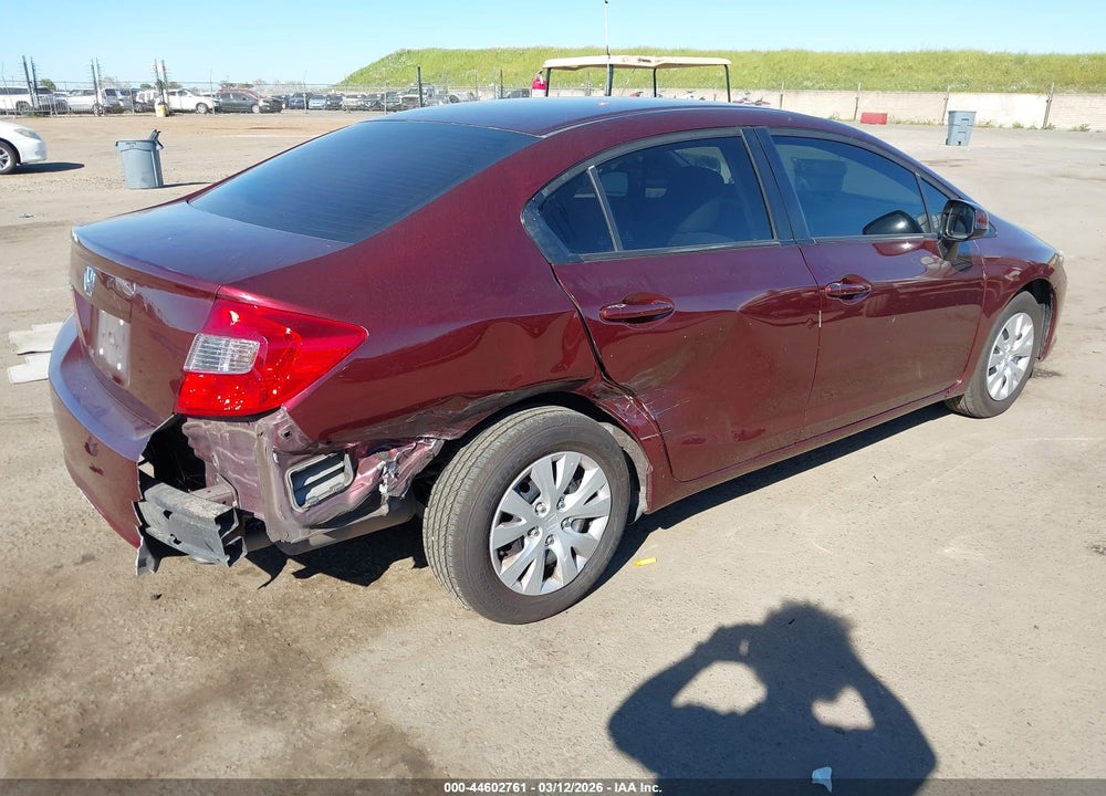 2012 HONDA CIVIC LX VIN: 19XFB2F59CE363928