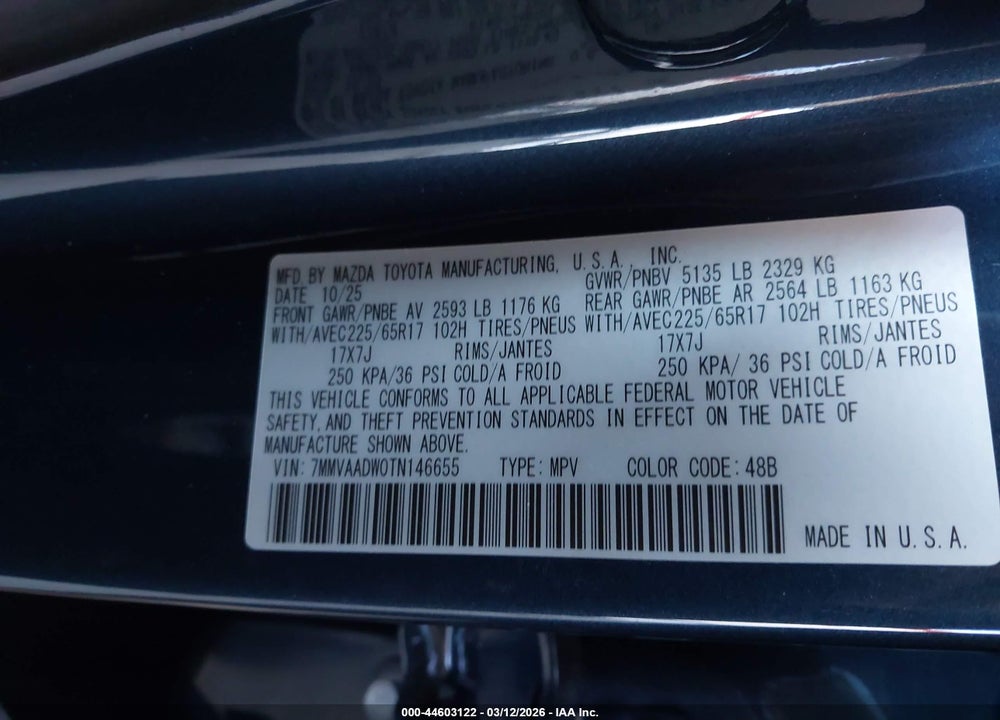 2026 MAZDA CX-50 HYBRID PREMIUM VIN: 7MMVAADW0TN146655