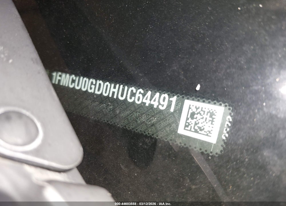 2017 FORD ESCAPE SE VIN: 1FMCU0GD0HUC64491
