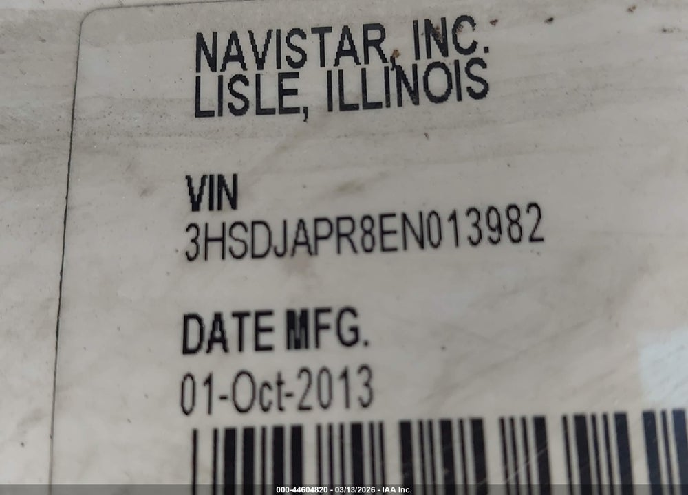 2014 INTERNATIONAL PROSTAR VIN: 3HSDJAPR8EN013982