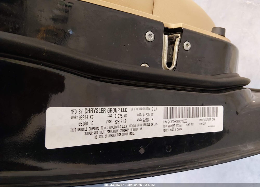 2013 DODGE CHARGER SXT VIN: 2C3CDXHG8DH709292