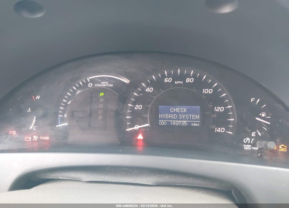 2007 TOYOTA CAMRY HYBRID VIN: JTNBB46K773039336