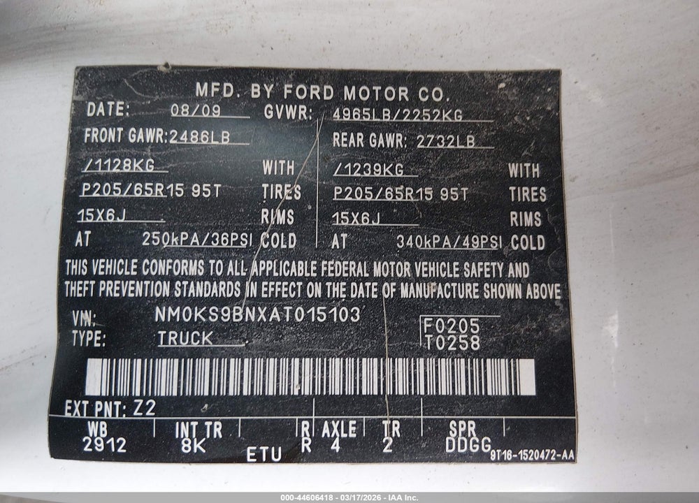 2010 FORD TRANSIT CONNECT XLT VIN: NM0KS9BNXAT015103