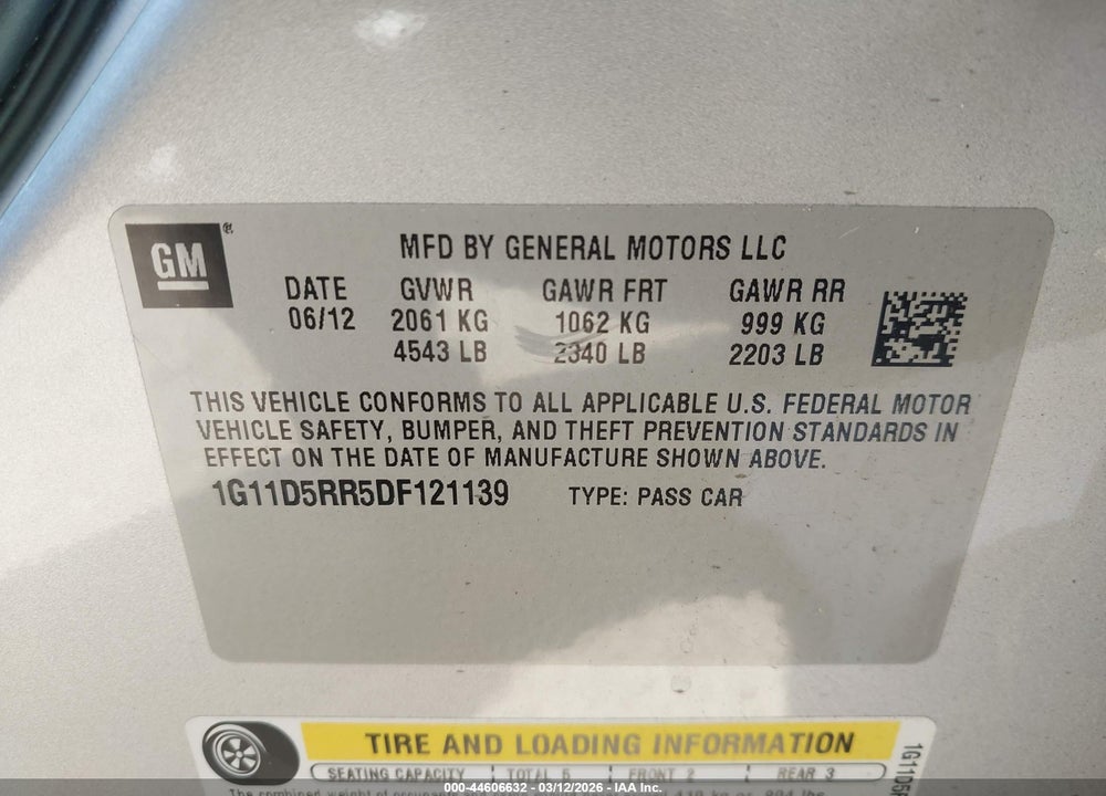 2013 CHEVROLET MALIBU ECO VIN: 1G11D5RR5DF121139