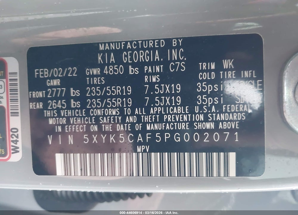 2023 KIA SPORTAGE SX-PRESTIGE VIN: 5XYK5CAF5PG002071