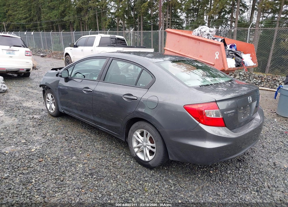 2012 HONDA CIVIC LX VIN: 2HGFB2F5XCH563013