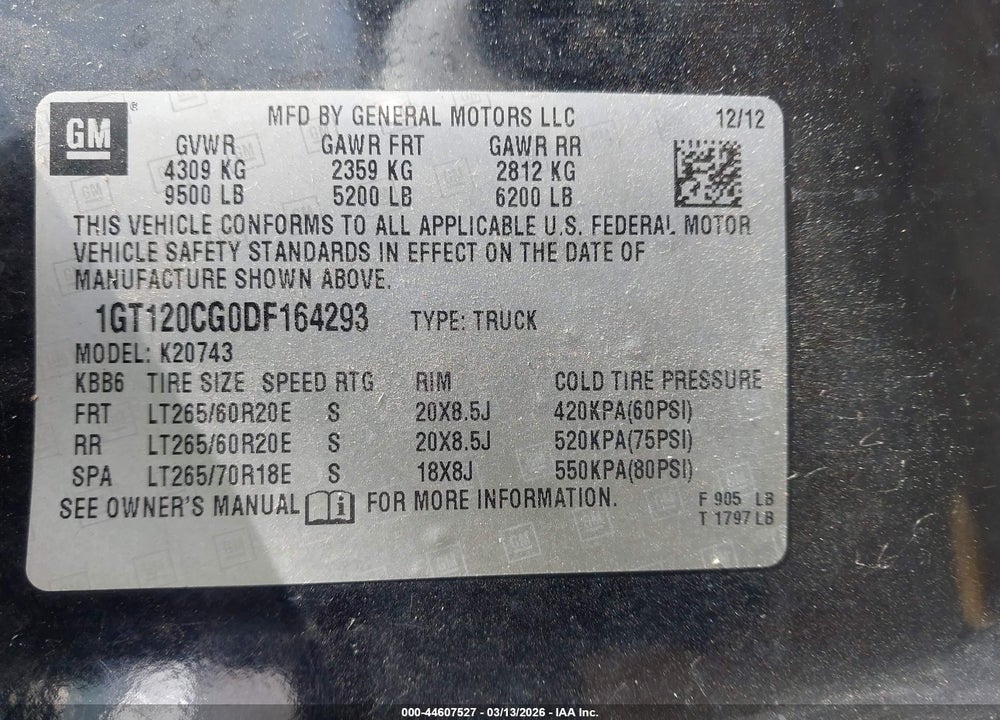 2013 GMC SIERRA 2500HD SLE VIN: 1GT120CG0DF164293
