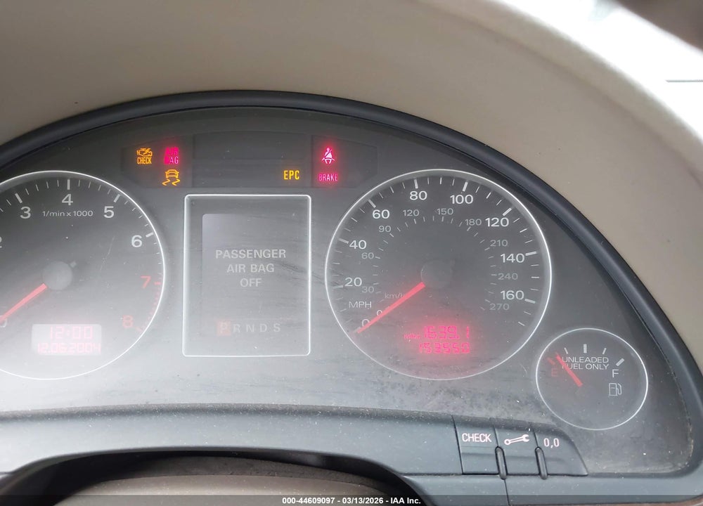 2005 AUDI A4 3.2 VIN: WAUDG68E35A453253