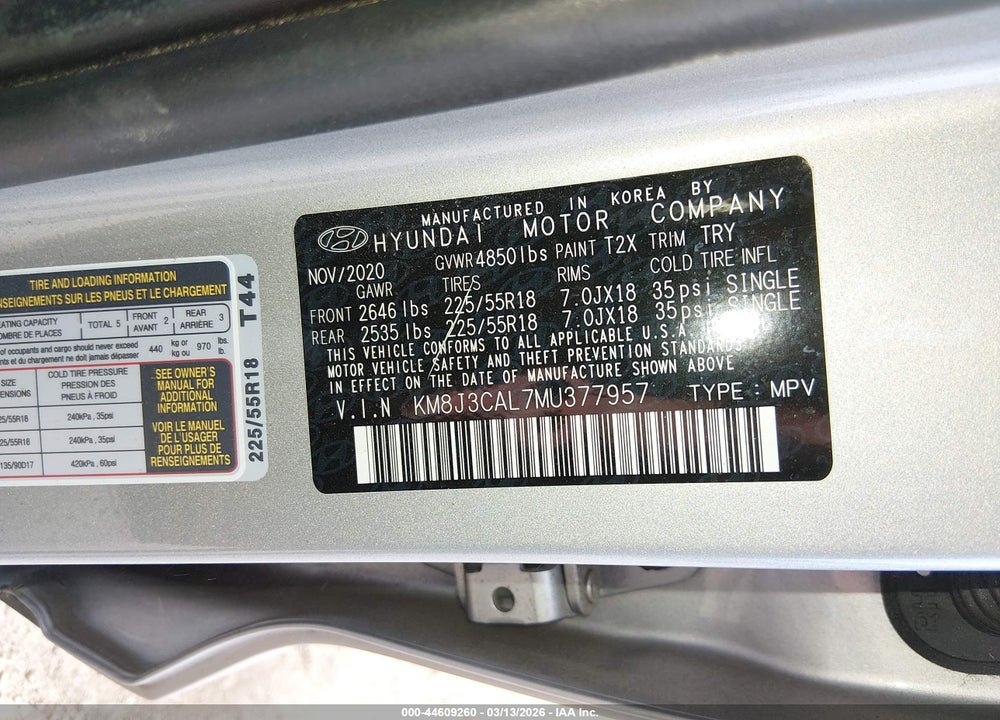 2021 HYUNDAI TUCSON LIMITED VIN: KM8J3CAL7MU377957