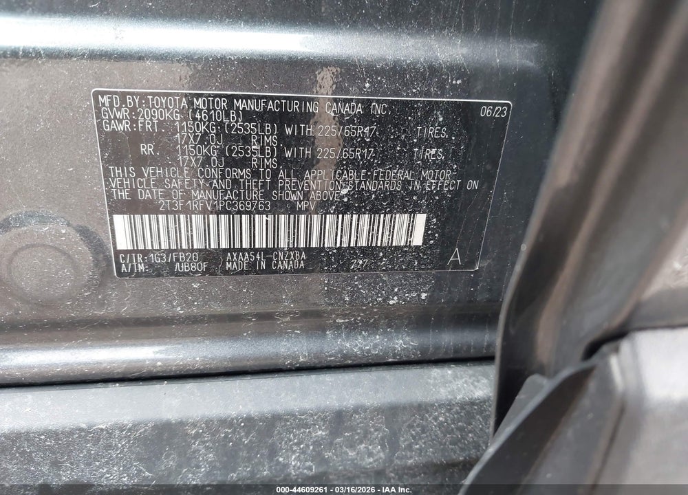 2023 TOYOTA RAV4 LE VIN: 2T3F1RFV1PC369763