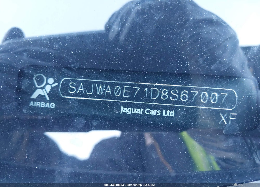 2013 JAGUAR XF V6 SC VIN: SAJWA0E71D8S67007