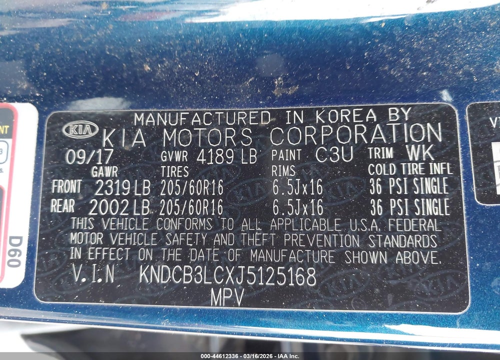 2018 KIA NIRO LX VIN: KNDCB3LCXJ5125168