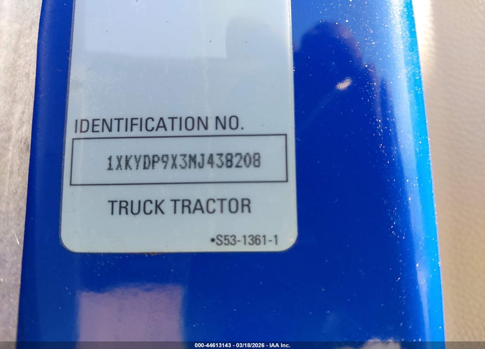 2021 KENWORTH T680 VIN: 1XKYDP9X3MJ438208