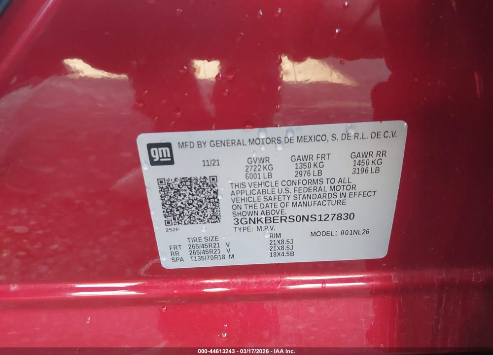 2022 CHEVROLET BLAZER FWD RS VIN: 3GNKBERS0NS127830