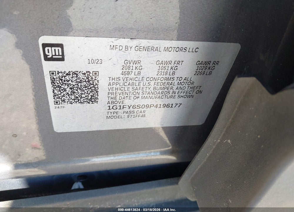 2023 CHEVROLET BOLT EUV FWD LT VIN: 1G1FY6S09P4196177