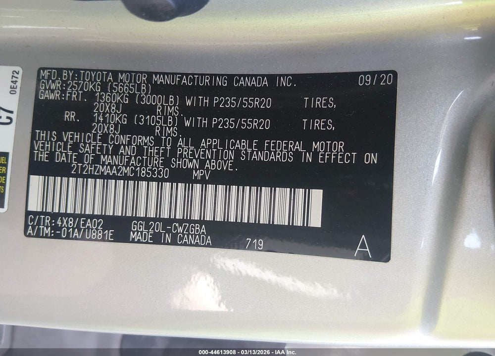 2021 LEXUS RX 350 VIN: 2T2HZMAA2MC185330