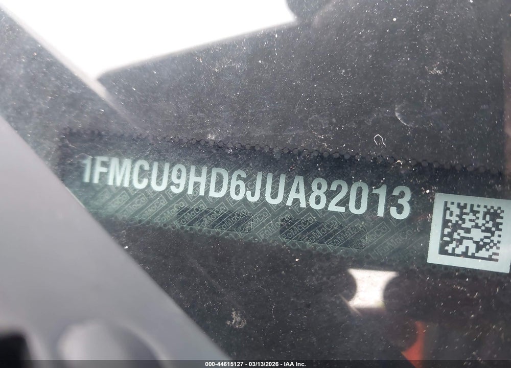 2018 FORD ESCAPE SEL VIN: 1FMCU9HD6JUA82013