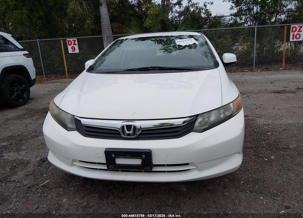 2012 HONDA CIVIC LX VIN: 19XFB2F52CE318961