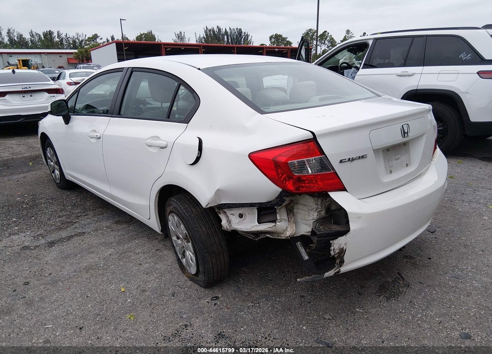 2012 HONDA CIVIC LX VIN: 19XFB2F52CE318961