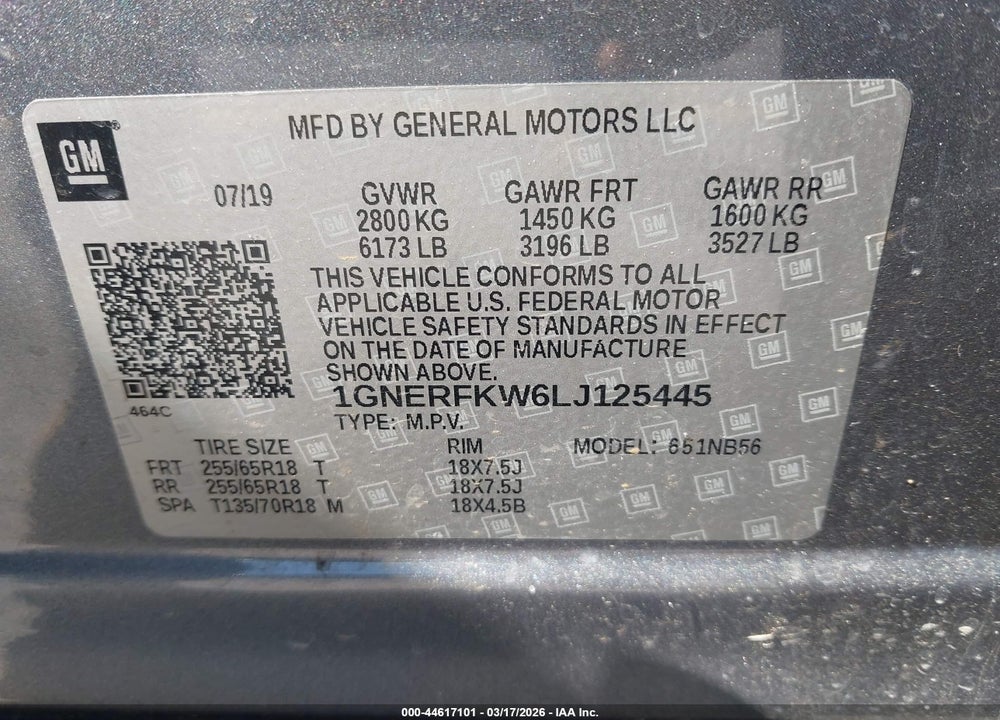 2020 CHEVROLET TRAVERSE FWD LS VIN: 1GNERFKW6LJ125445