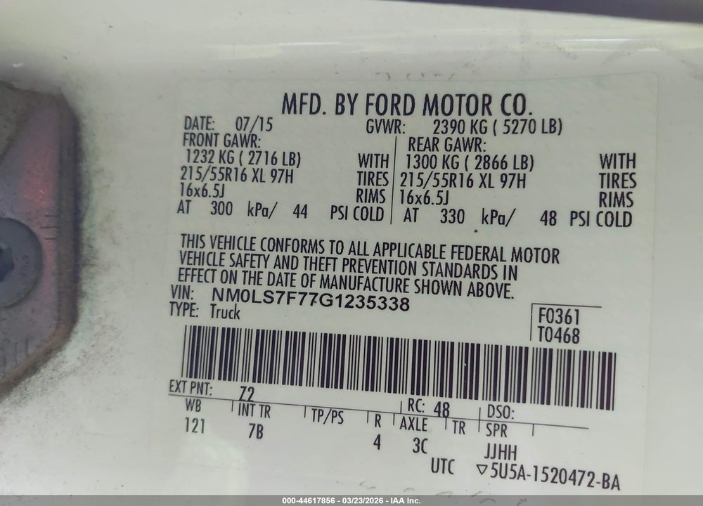 2016 FORD TRANSIT CONNECT XLT VIN: NM0LS7F77G1235338