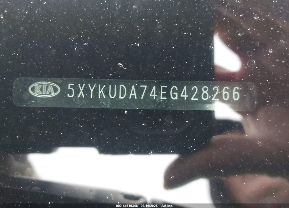 2014 KIA SORENTO EX V6 VIN: 5XYKUDA74EG428266