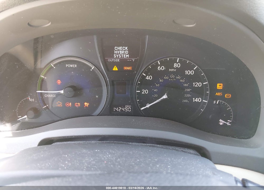 2010 LEXUS RX 450H VIN: JTJBC1BA0A2017833