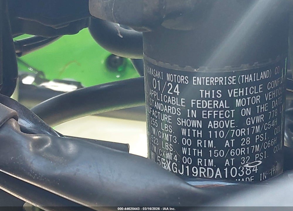 2024 KAWASAKI EX500 A/B VIN: ML5EXGJ19RDA10384