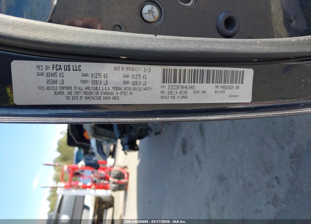 2019 DODGE CHALLENGER R/T VIN: 2C3CDZBT0KH616491